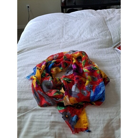 Ellen DeCaro Scarf Silk Multicolored Good Condition - Picture 1 of 4